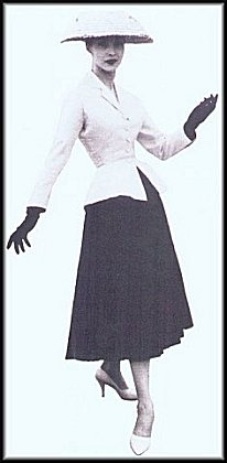 Le New-Look: paule rondes, taille marque, buste saillant, hanche panouies, tels sont les attributs de ce style dont Christian Dior fut le gnial crateur.