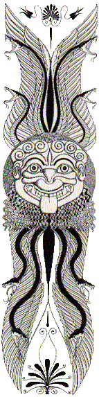 La tête de la Gorgone Méduse était souvent utilisée comme motif décoratif sur les boucliers.